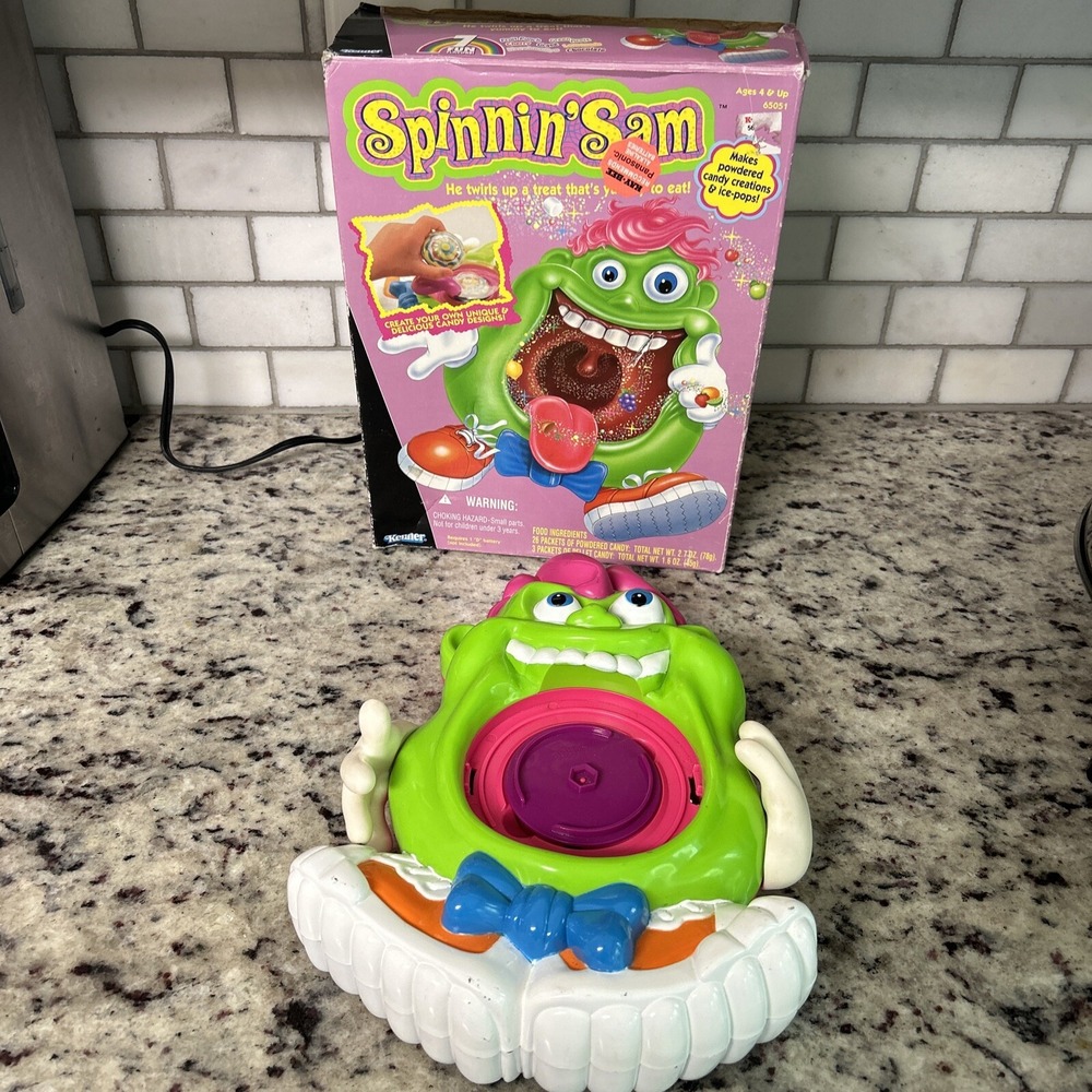 Vintage Kenner 1996 Spinnin' Sam Spinning Toy Candy Collectible‎ Box Untested